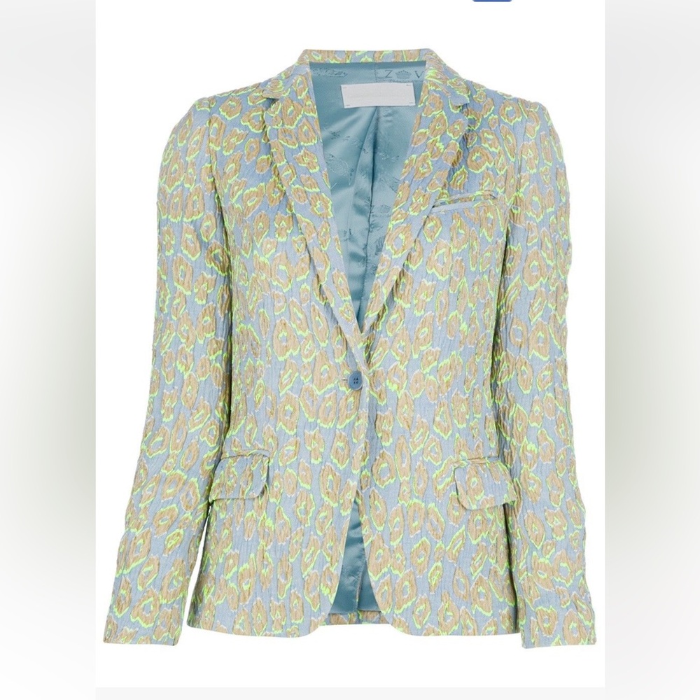 Zadig &  Voltaire Animal Print Blue Blazer - Medium